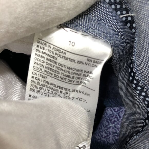 Banana Republic Tailored Shorts Womens Size 10 Blue Diamond Printed Flat Front - Picture 10 of 11